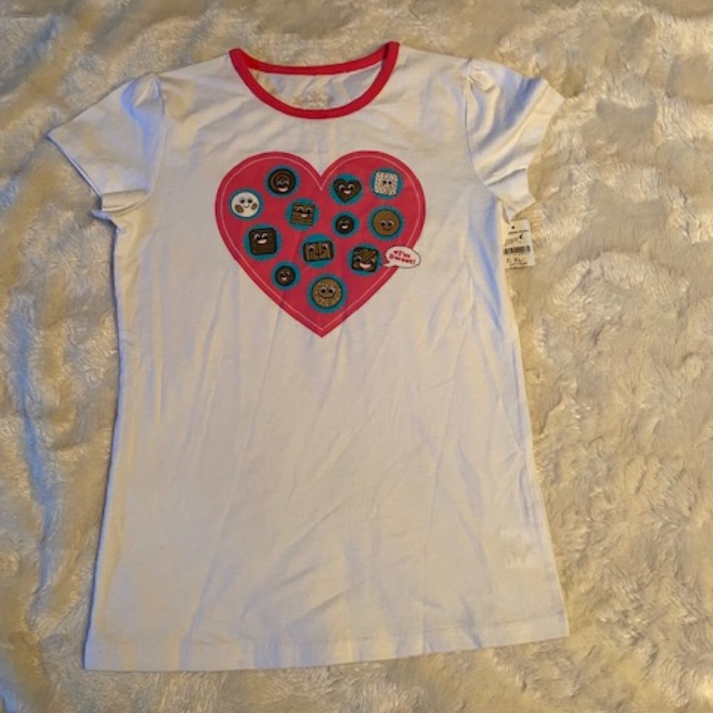 Please Mum Heart Valentine Shirt Girls Size XL NWT